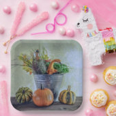 Im Herbst noch Leben mit Kürbis, Blume Pappteller (Party)