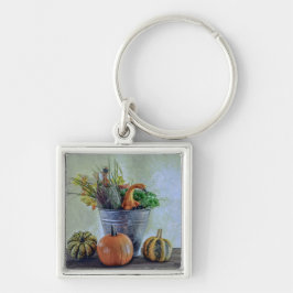 Im Herbst noch Leben mit Kürbis, Blume Schlüsselanhänger