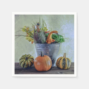 Im Herbst noch Leben mit Kürbis, Blume Serviette
