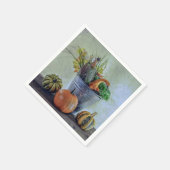 Im Herbst noch Leben mit Kürbis, Blume Serviette (Ecke)