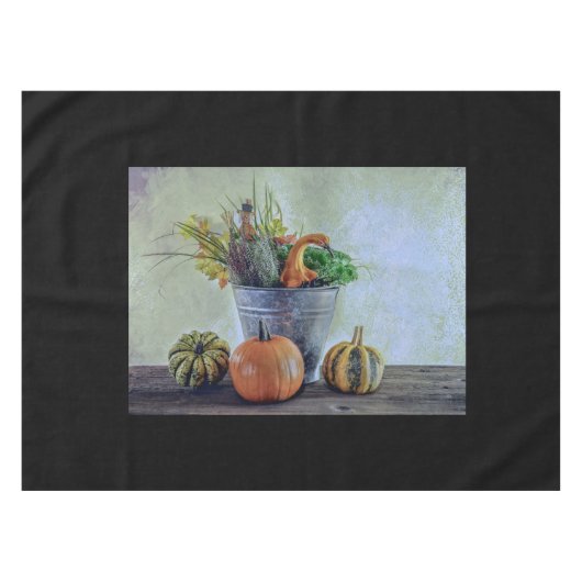 Im Herbst noch Leben mit Kürbis, Blume Tischdecke (Vorderseite (Horizontal))