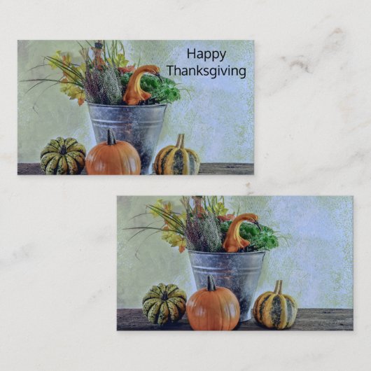 Im Herbst noch Leben mit Kürbis, Blume Visitenkarte (Vorne/Hinten)