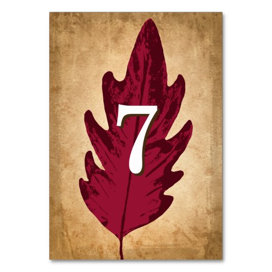 Im Herbst verbleiben rustikale Hochzeit im Herbst- Tischnummer (Rückseite)