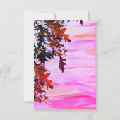 Im Herbst verbleibt die Speisekarte des rosafarben Einladung (Rückseite)