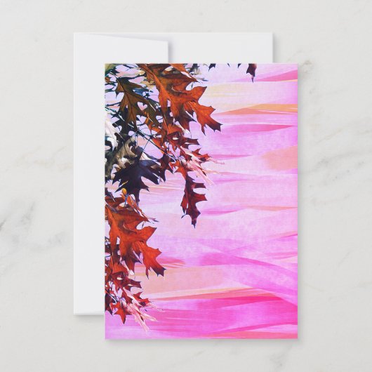 Im Herbst verbleibt die Speisekarte des rosafarben Einladung (Rückseite)