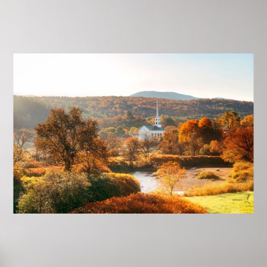 Im Herbst wird der Morgen mit farbenfrohen Blätter Poster (Vorne)
