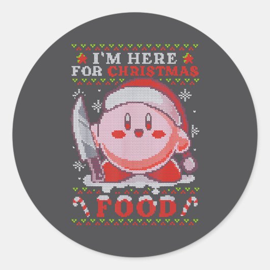 I'm Here For Christmas Food Runder Aufkleber (Vorderseite)