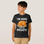I'm Here For The Breasts, Funny Thanksgiving Turke T-Shirt (Vorne ganz)