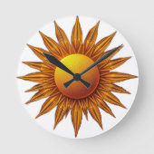 „Im Herz der Sonne – Wo Stille leuchtet“ Runde Wanduhr (Vorderseite)