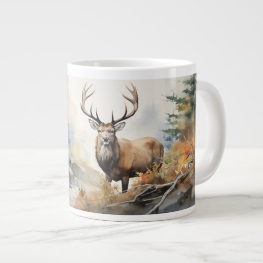 Im Herzen der Wildnis: Majestic Elk Jumbo-Tasse (Vorderseite Rechts)