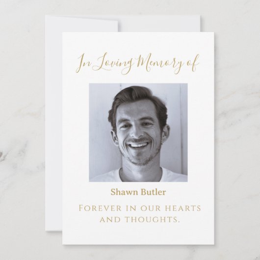 Im Herzen des Gedächtnisses, ein elegantes Hochzei Einladung (Vorderseite)