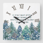 Im Herzen des Winterwaldes Quadratische Wanduhr (Vorderseite)