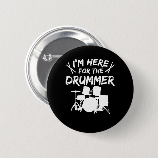 Im hier für Schlagzeuger-Ehefrau-Freundin Button (Vorne & Hinten)