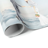 Im Himmel gepasste Elegante Braut und Groomehe Geschenkpapier (Rolleneckpunkt)