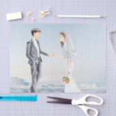 Im Himmel gepasste Elegante Braut und Groomehe Seidenpapier (Handwerk)