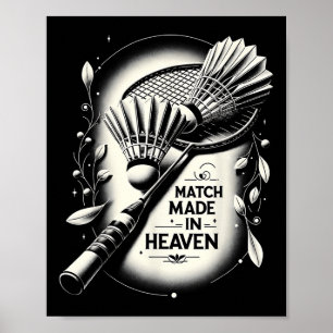 Im Himmel geschafene Partnerschaft Badminton Lusti Poster