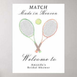 Im Himmel geschafene Tennis-Hochzeitsdusche Poster