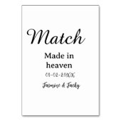 Im Himmel geschlossen Name Datum einfache Kalligra Tischnummer (Vorderseite)