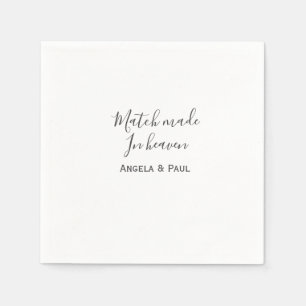 Im Himmel geschlossene Ehe Name Paar Hochzeit einf Serviette