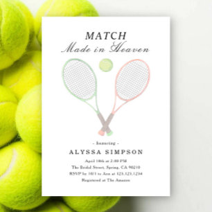 Im Himmel geschlossene Tennis-Hochzeitsdusche Einladung