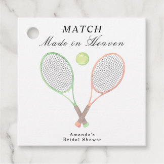 Im Himmel geschlossene Tennis-Hochzeitsdusche Geschenkanhänger