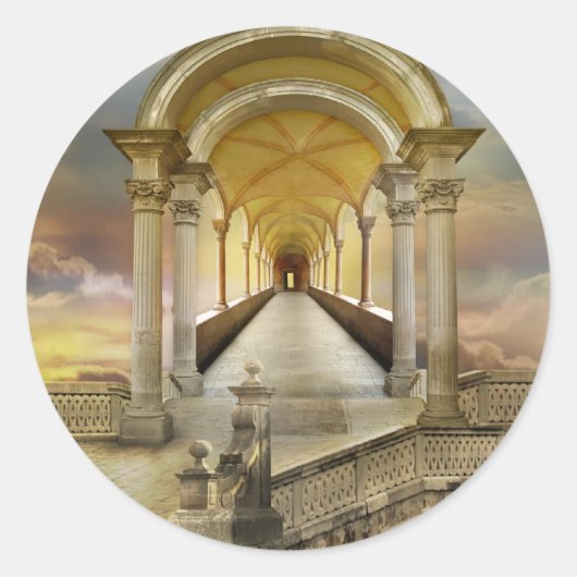 Im Himmel steil Runder Aufkleber (Vorderseite)