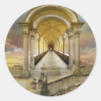 Im Himmel steil Runder Aufkleber