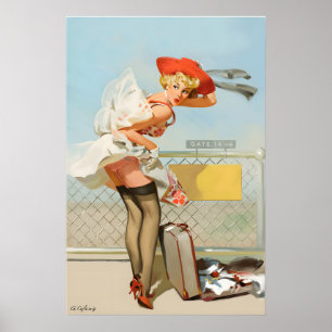 Im Himmel Vintage Style Elvgren Pin-Up Girl Poster