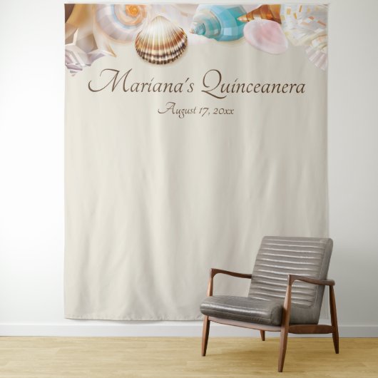 Im Hintergrund des Sea Quinceanera Foto Booth Wandteppich (Beispiel)