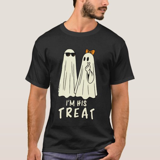 I'm His Treat Ghosts Funny Couple Matching Hallowe T-Shirt (Vorderseite)