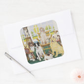 Im Hundehaus Quadratischer Aufkleber (Umschlag)