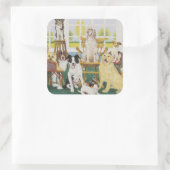 Im Hundehaus Quadratischer Aufkleber (Tasche)