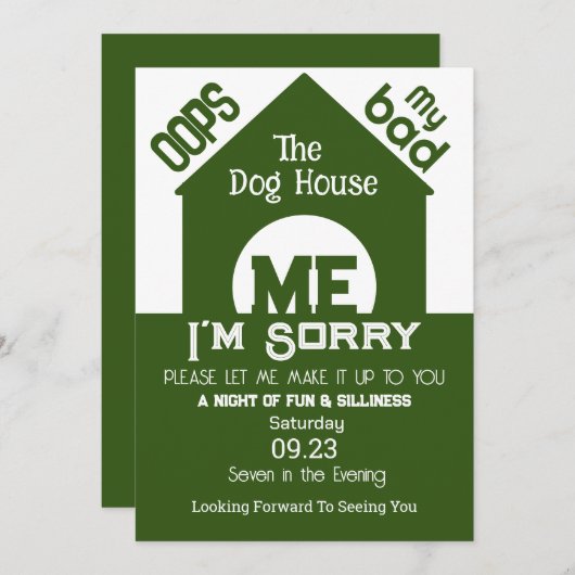 Im Hundehaus tut mir leid Einladung (Vorne/Hinten)