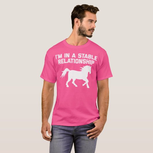I'M In A Stable Relationship Funny Horseback Ridin T-Shirt (Vorne ganz)