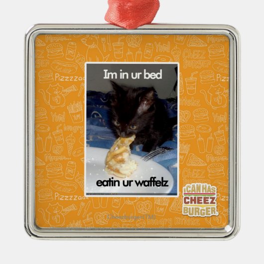 Im in ur Bett Ornament Aus Metall (Vorne)