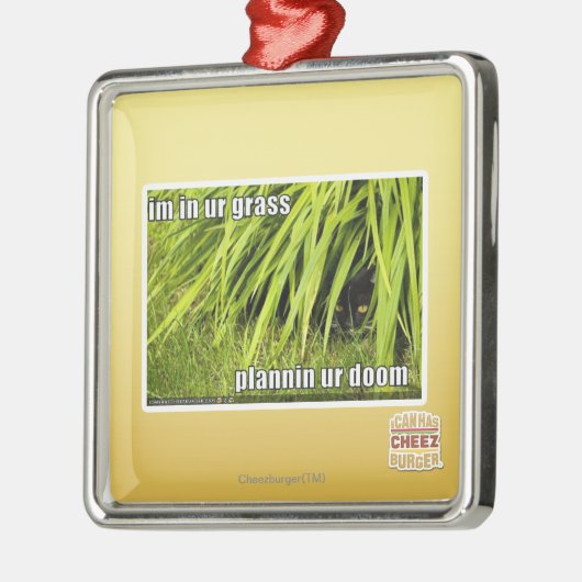 im in ur Gras Silbernes Ornament (Links)