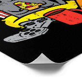 Im Indoor Cat Gaming Controller Pizza Gamer Men Bo Poster (Ecke)