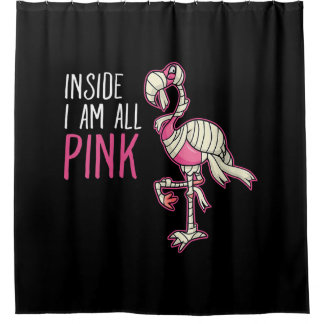 Im Inneren bin ich ganz rosa Flamingo | Funny Flam Duschvorhang
