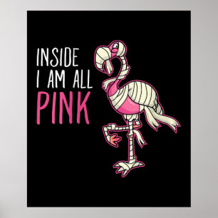 Im Inneren bin ich ganz rosa Flamingo   Funny Flam Poster