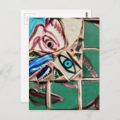 Im Inneren Blick nach Mosaik Graffiti Postkarte (Vorne/Hinten)
