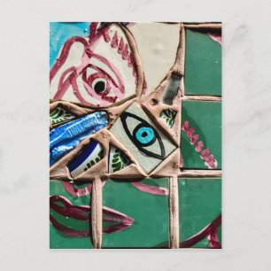 Im Inneren Blick nach Mosaik Graffiti Postkarte
