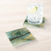 Im Inneren eines halb wertvollen Steins Glasuntersetzer (Schrägansicht)