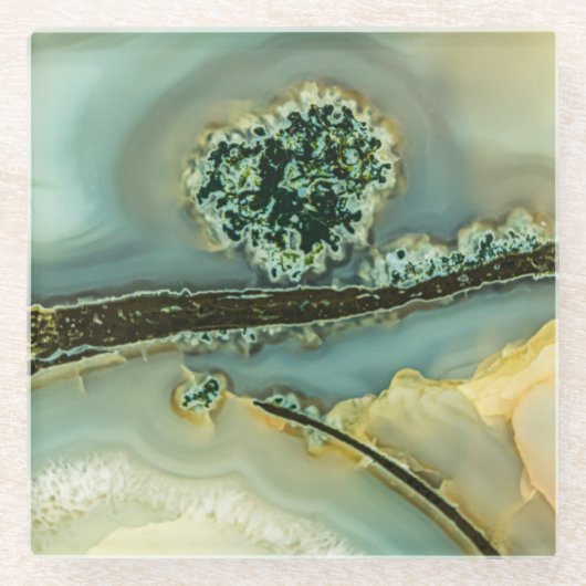 Im Inneren eines halb wertvollen Steins Glasuntersetzer (Vorderseite)