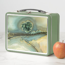 Im Inneren eines halb wertvollen Steins Metall Brotdose