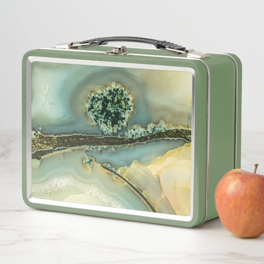 Im Inneren eines halb wertvollen Steins Metall Brotdose (Beispiel)