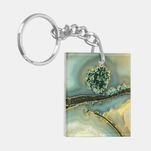 Im Inneren eines halb wertvollen Steins Schlüsselanhänger (Vorderseite links)