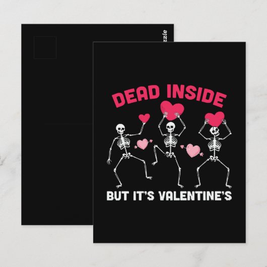 Im Inneren tot, aber es ist Valentinin Postkarte (Vorne/Hinten)
