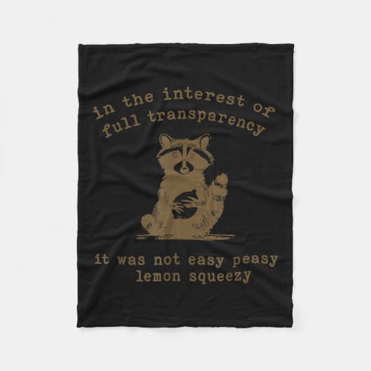 Im Interesse der vollen Transparenz war es nicht d Fleecedecke (Vorderseite)