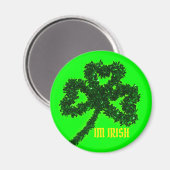 IM IRISH mit grüner Klee Magnet (Vorderseite/Rückseite)