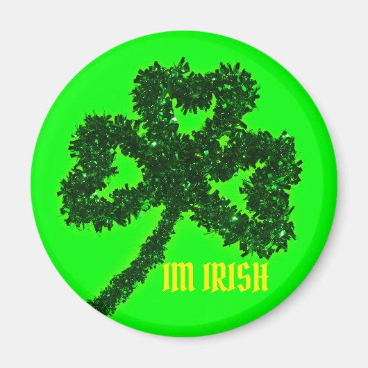 IM IRISH mit grüner Klee Magnet (Vorne)